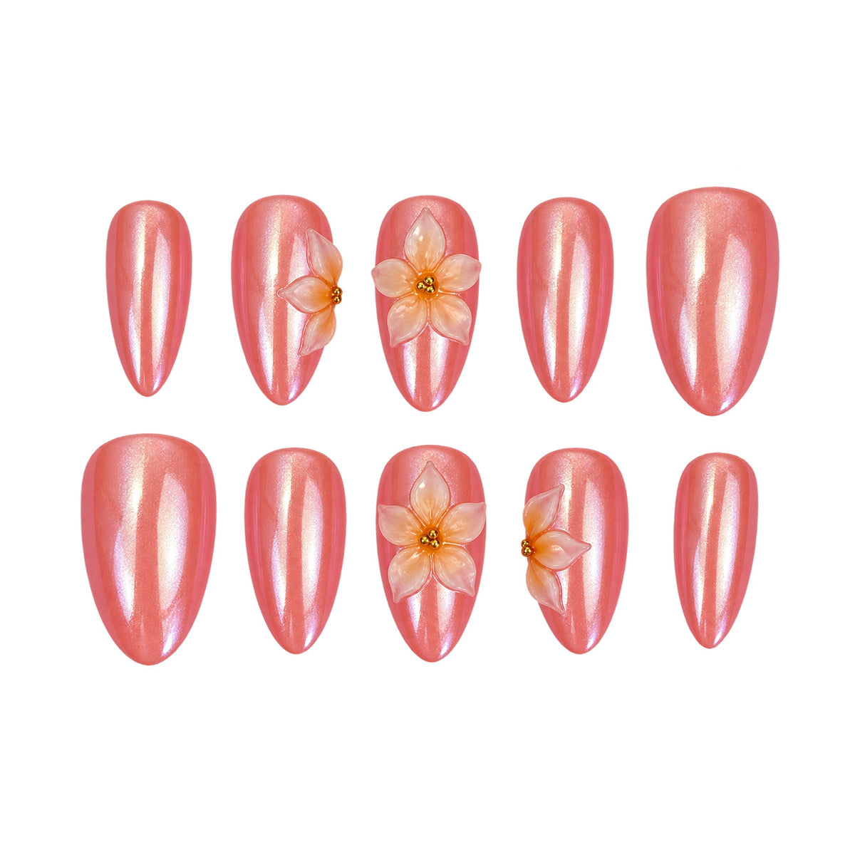 Pink Paloma — press-on nails faits main Melaura