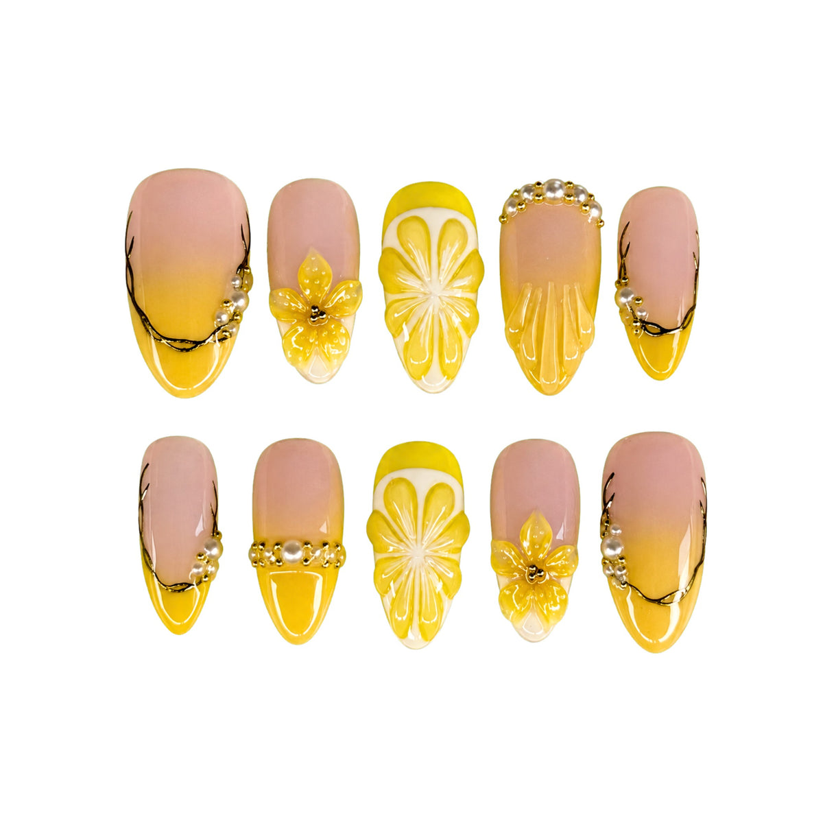Oh My Lemon! — press-on nails faits main Melaura