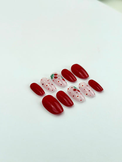 Oh My Cherry! — press-on nails faits main Melaura