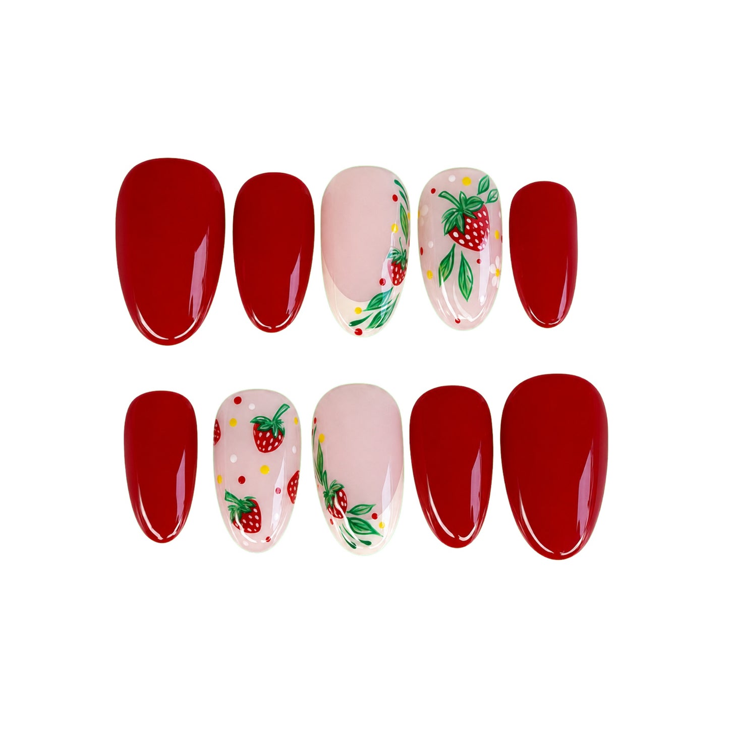 Oh My Strawberry! — press-on nails faits main Melaura