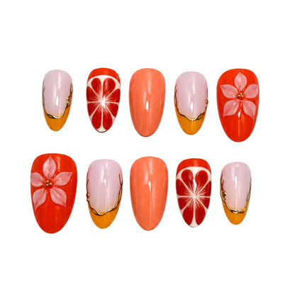 Oh My Baby Orange — press-on nails faits main Melaura