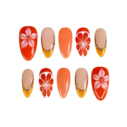 Oh My Orange! — press-on nails faits main Melaura