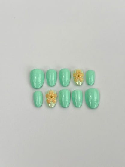 Mint To Be — press-on nails faits main Melaura