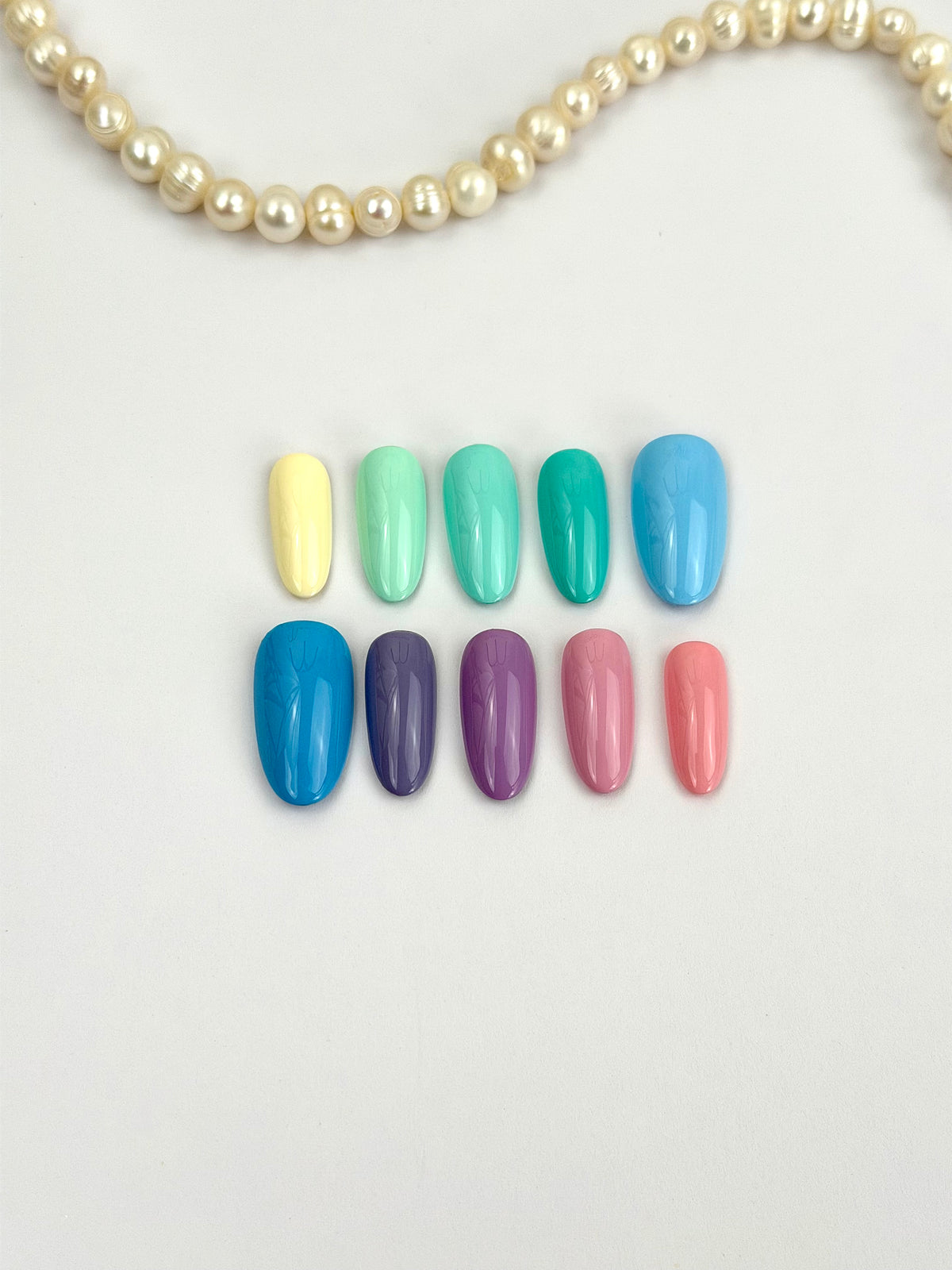 Pastel Oasis — press-on nails faits main Melaura