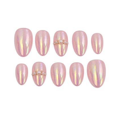 Pink Aura — press-on nails faits main Melaura