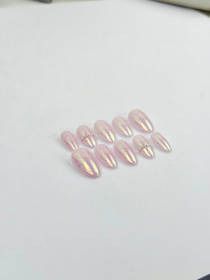Pink Aura — press-on nails faits main Melaura