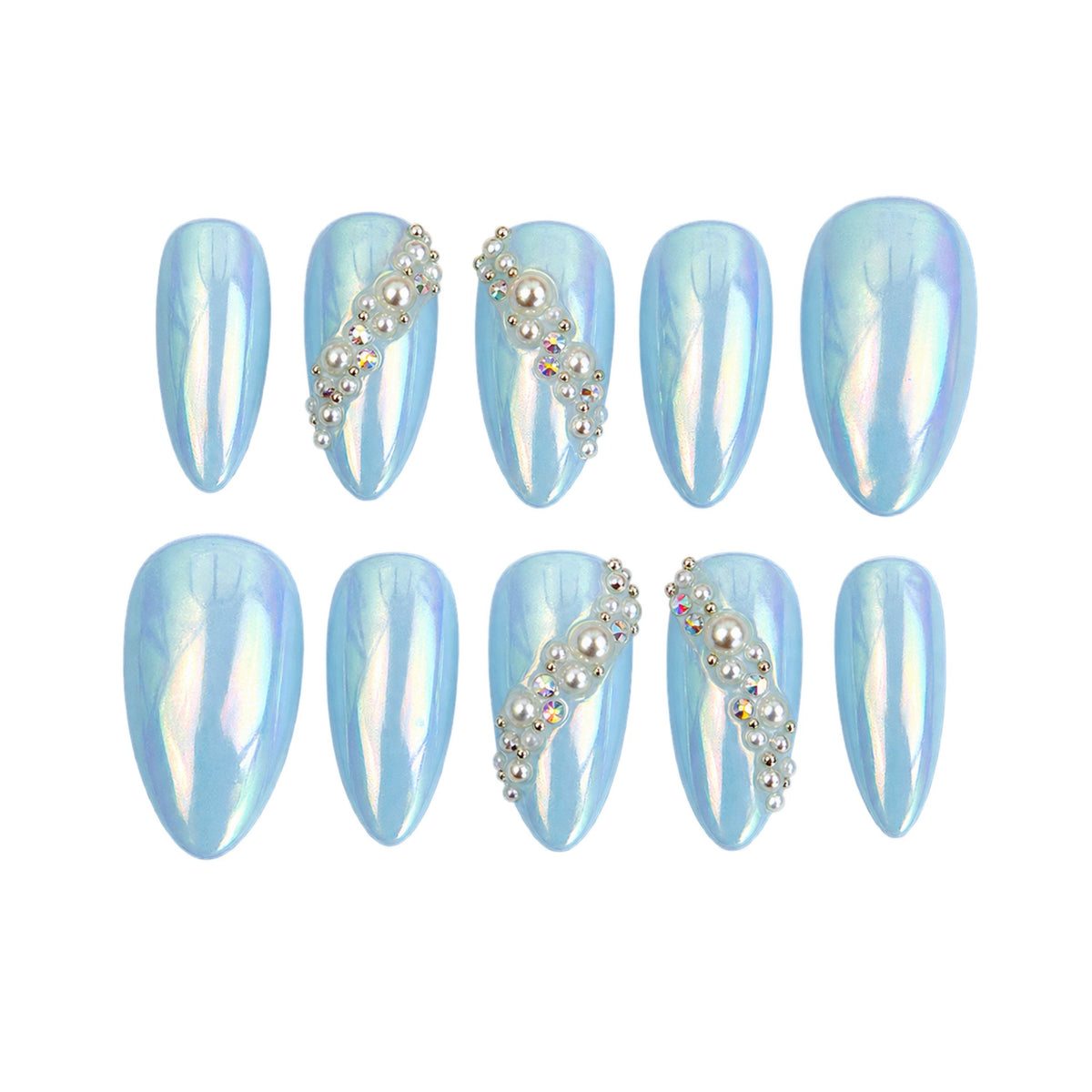 Pearl Me Maybe — press-on nails faits main Melaura