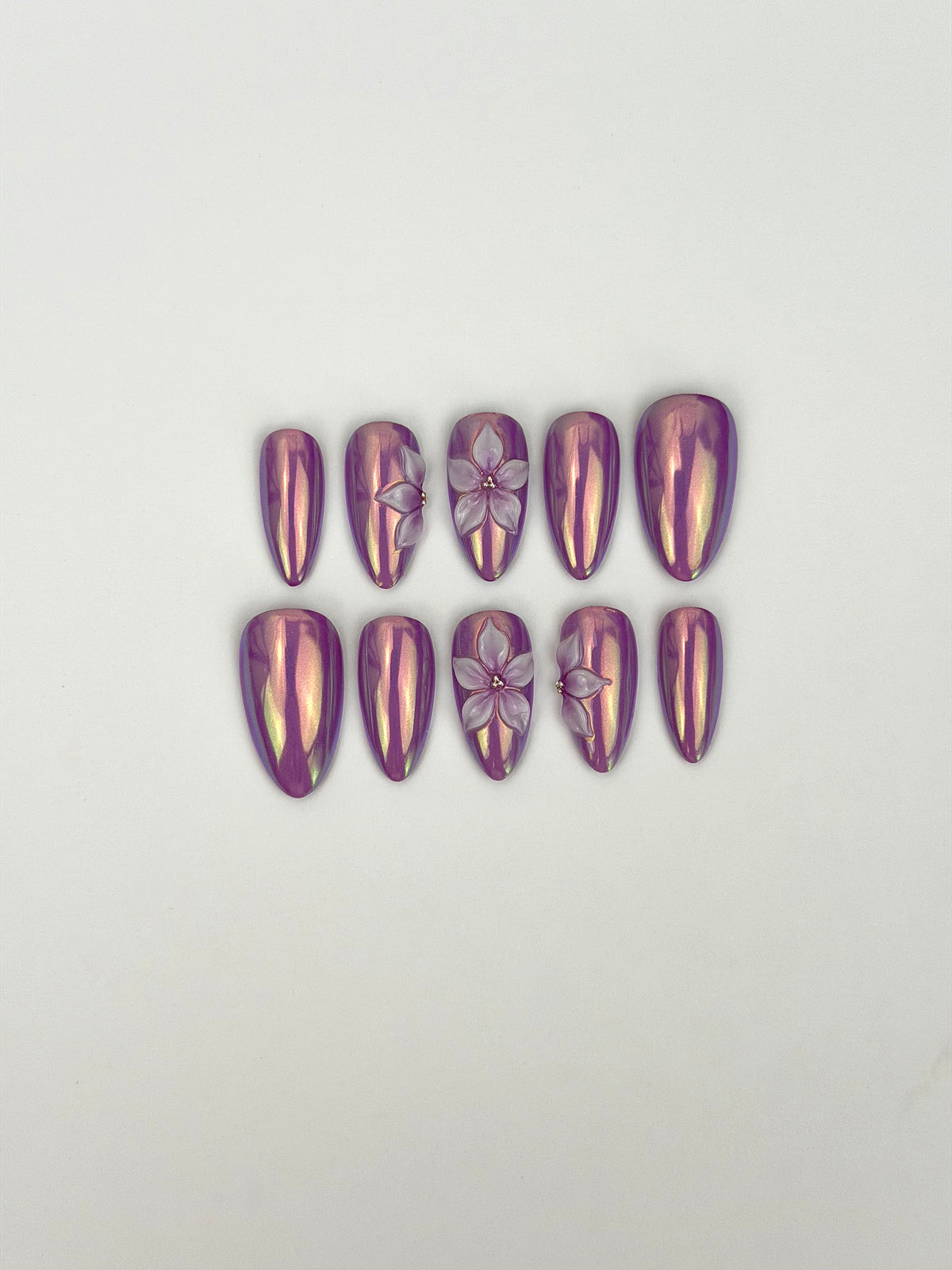 Amethyst Bloom — press-on nails faits main Melaura
