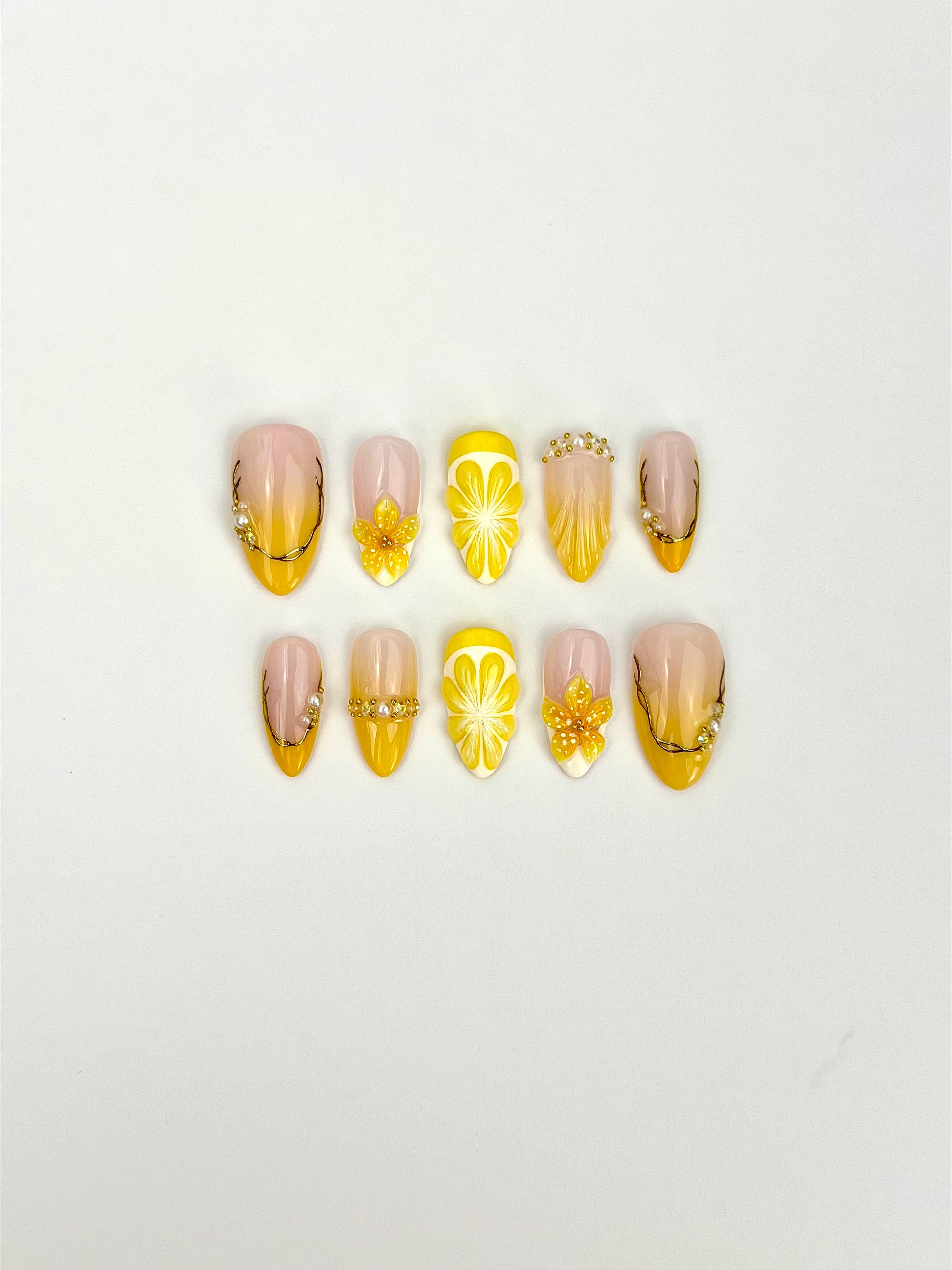 Oh My Lemon! — press-on nails faits main Melaura