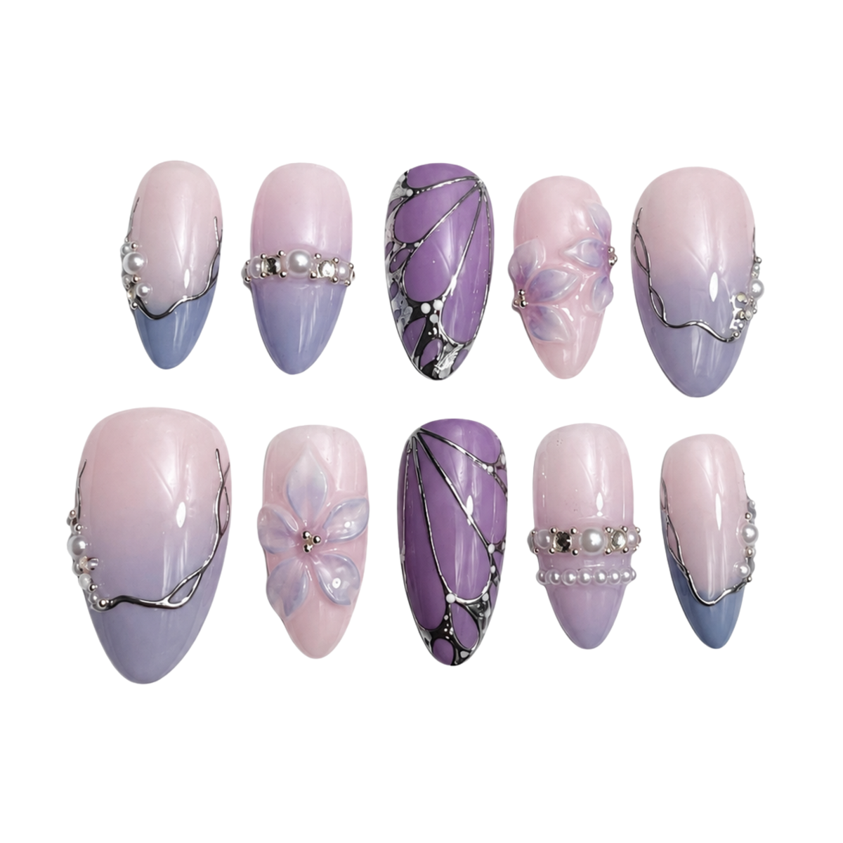 Lilac Wing — press-on nails faits main Melaura