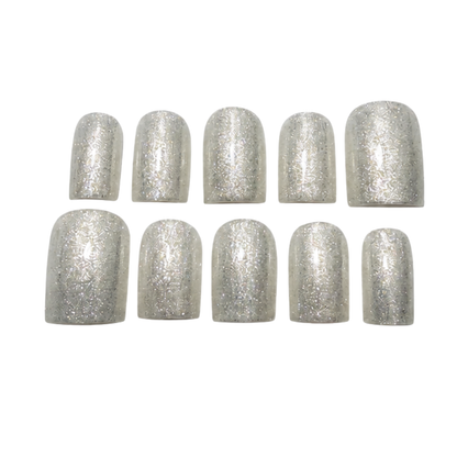 Silver Lace — press-on nails faits main Melaura